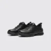 lightweight boa walking sneakers in black, front 45-degree view of the pair on a light gray background