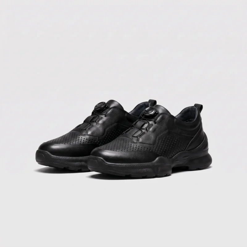 lightweight boa walking sneakers, front 45-degree view of the pair on a light gray background