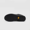 Grippy lugged outsole of black trail running shoes