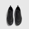 Top view of black trail running shoes