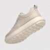Heel and sole detail of menu2019s leather casual sneaker