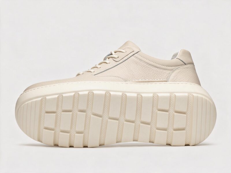 Cushioned lug sole of menu2019s leather casual sneakers