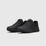 BOA closure hiking sneakers - black front 45 degree pair view