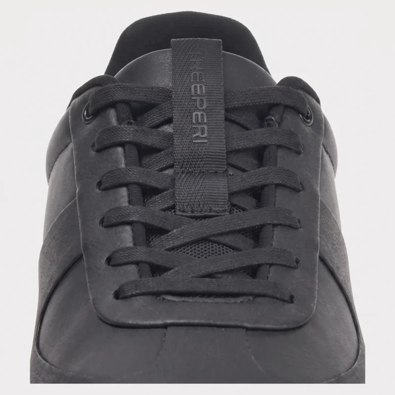 Lacing and tongue detail of the retro German trainer sneakers