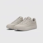 Retro German trainer sneakers in camel, front 45 degree view