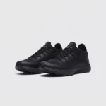 Lightweight trail running sneakers - black front 45 degree pair view