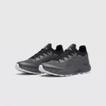Lightweight trail running sneakers - gray front 45 degree pair view