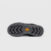 Anti-slip lugged rubber outsole of black waterproof trail running shoes