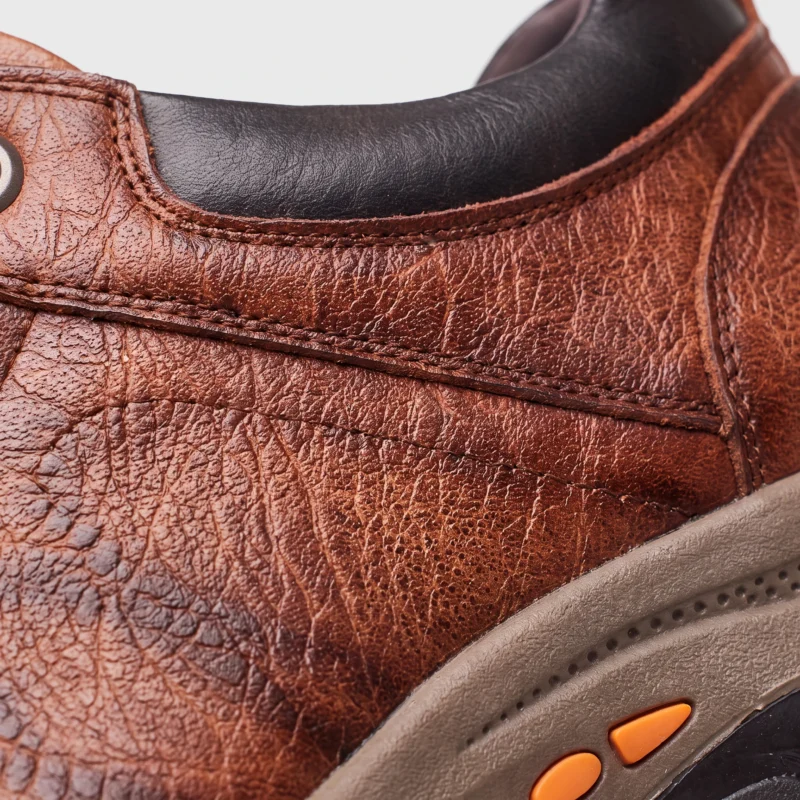 British leather outdoor hiking shoes coffee