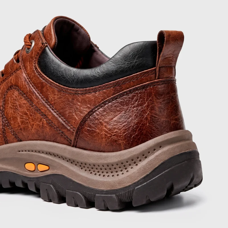 British leather outdoor hiking shoes coffee