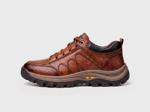 British leather outdoor hiking shoes coffee