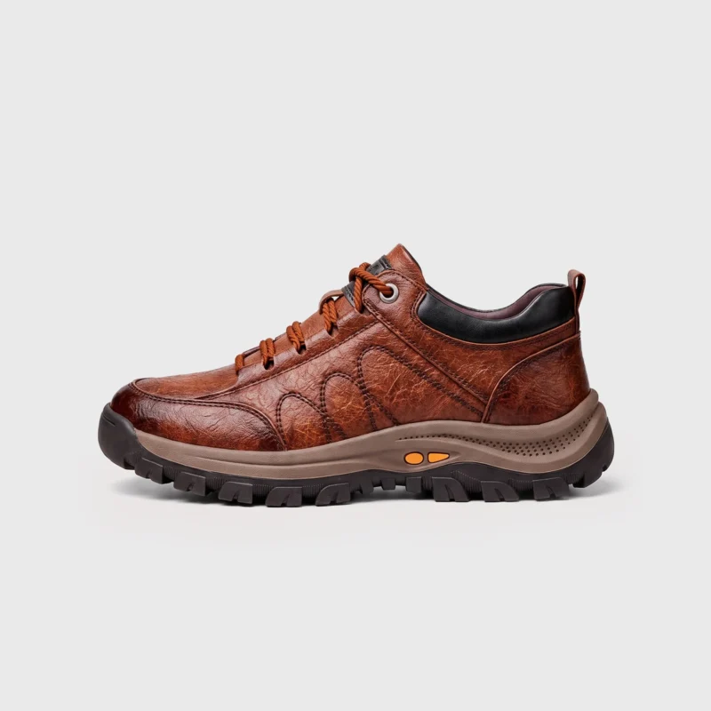British leather outdoor hiking shoes coffee