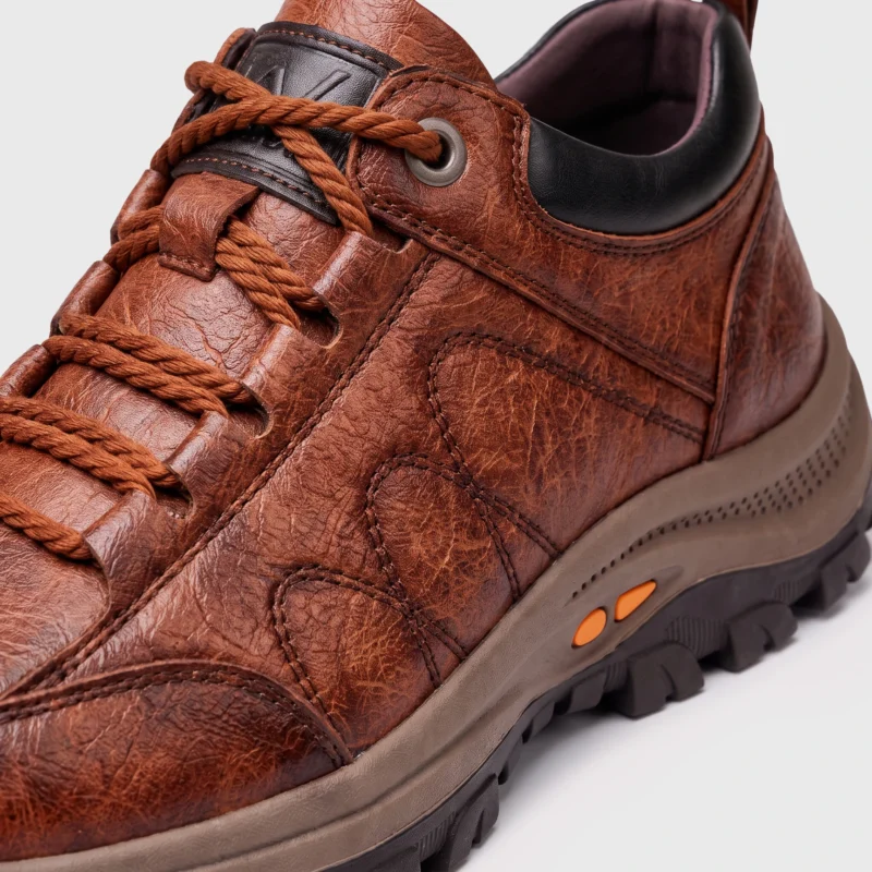 British leather outdoor hiking shoes coffee