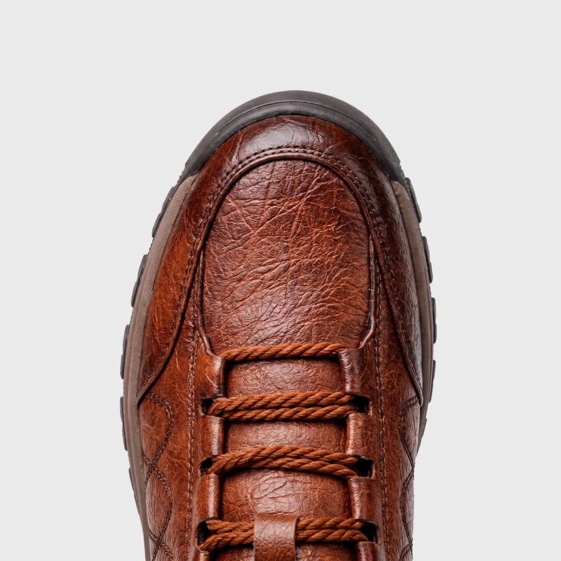 British leather outdoor hiking shoes coffee