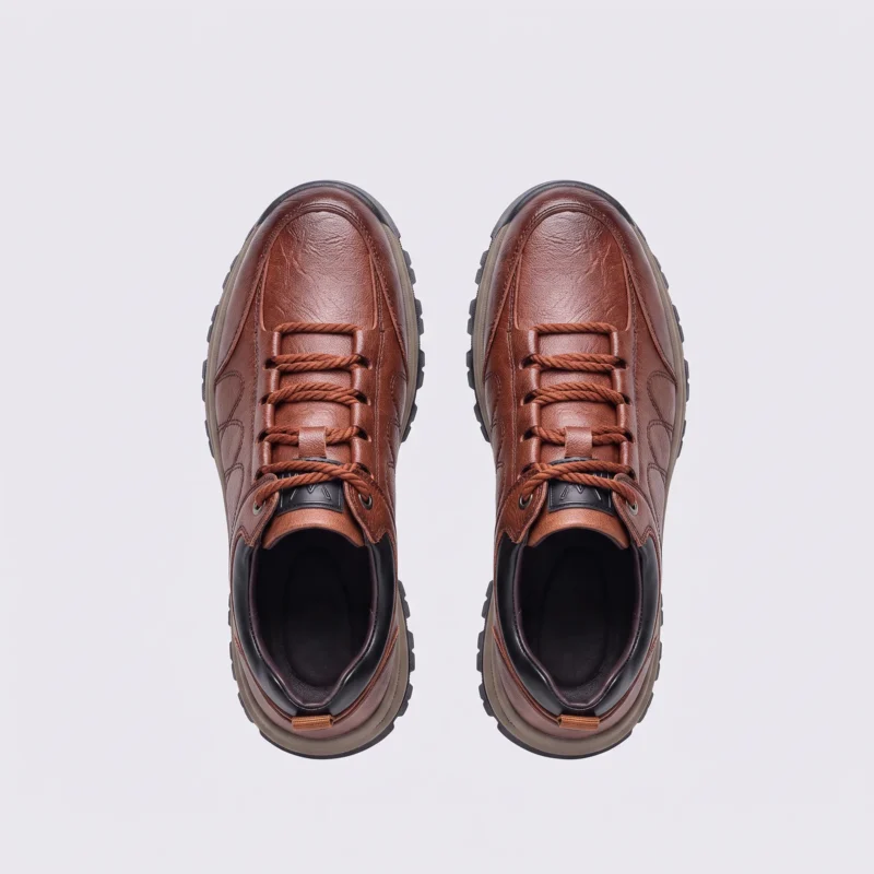 British leather outdoor hiking shoes coffee