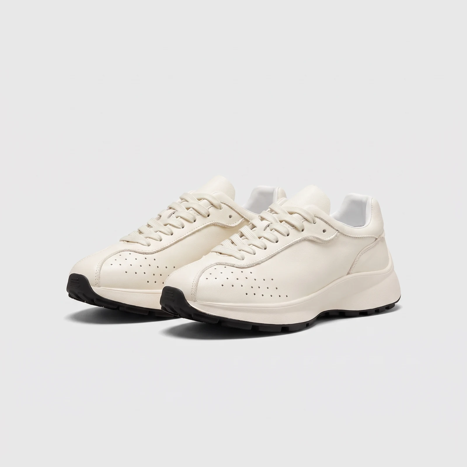 AZEKA chunky lace-up dad sneakers in cream