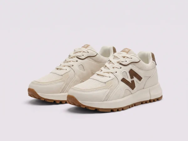 chunky platform running sneakers breathable mesh lightweight soft sole everyday casual shoes in blue, front 45-degree view of the pair on a light gray background
