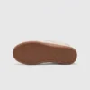 genuine leather casual sneakers breathable chunky sole in white, outsole tread view on a light gray background