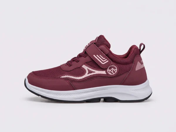 hook-and-loop walking sneakers slip-on soft sole non-slip comfort shoes for everyday walking, left side profile view on a light gray background