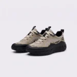 men's breathable chunky trail sneakers - lightweight hiking & casual walking shoes in khaki, front 45-degree view of the pair on a light gray background