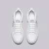 men's perforated slip-on sneakers - breathable knit casual walking shoes with cushioned sole in white, top-down view of the pair on a light gray background