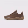 men's wide toe box outdoor casual shoes - breathable lightweight walking & trail sneakers in brown, left side profile view on a light gray background