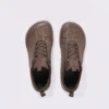 men's wide toe box outdoor casual shoes - breathable lightweight walking & trail sneakers in brown, top-down view of the pair on a light gray background