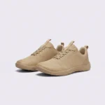 men's wide toe box outdoor casual shoes - breathable lightweight walking & trail sneakers in khaki, front 45-degree view of the pair on a light gray background