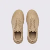 men's wide toe box outdoor casual shoes - breathable lightweight walking & trail sneakers in khaki, top-down view of the pair on a light gray background
