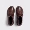 retro platform ankle boots chunky sole side zip warm fleece lined casual short boots in black, top-down view of the pair on a light gray background