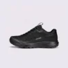 unisex lightweight hiking shoes - breathable outdoor walking & trail shoes, couple style in black, left side profile view on a light gray background