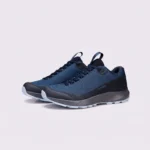 unisex lightweight hiking shoes - breathable outdoor walking & trail shoes, couple style in blue, front 45-degree view of the pair on a light gray background