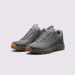 unisex lightweight hiking shoes - breathable outdoor walking & trail shoes, couple style in gray, front 45-degree view of the pair on a light gray background