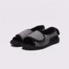 AZEKA wide fit casual slippers in gray, pair view front 45 degree angle