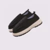 wide fit soft canvas slip-on shoes breathable mesh roomy toe everyday comfort, front 45-degree view of the pair on a light gray background