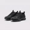 breathable mesh running sneakers lightweight chunky sole casual outdoor shoes in black, front 45-degree view of the pair on a light gray background