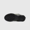 breathable mesh running sneakers lightweight chunky sole casual outdoor shoes in green, outsole tread view on a light gray background