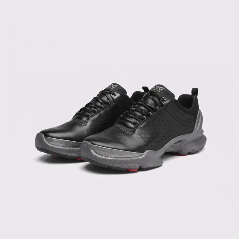 genuine leather business casual sneakers lightweight comfortable non-slip walking shoes in gray, front 45-degree view of the pair on a light gray background