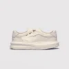 genuine leather platform sneakers, right side profile view on a light gray background
