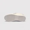 genuine leather platform sneakers, outsole tread view on a light gray background