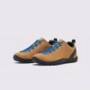 wide toe box barefoot hiking sneakers in tan, front 45-degree view of the pair on a light gray background